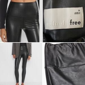 ARITZIA Wilfred Free $138 Daria Pant Black Faux Leather Legging MED EUC